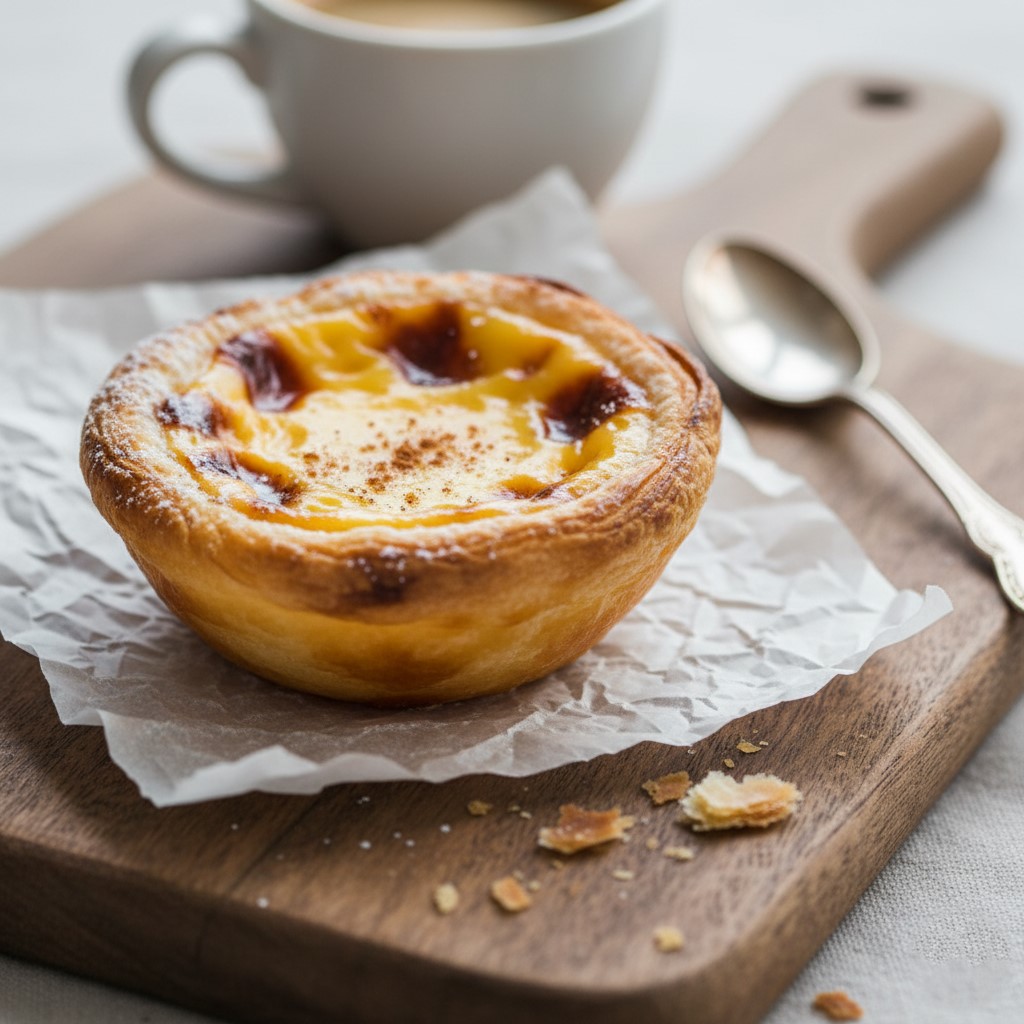 Delicious egg tarts on display