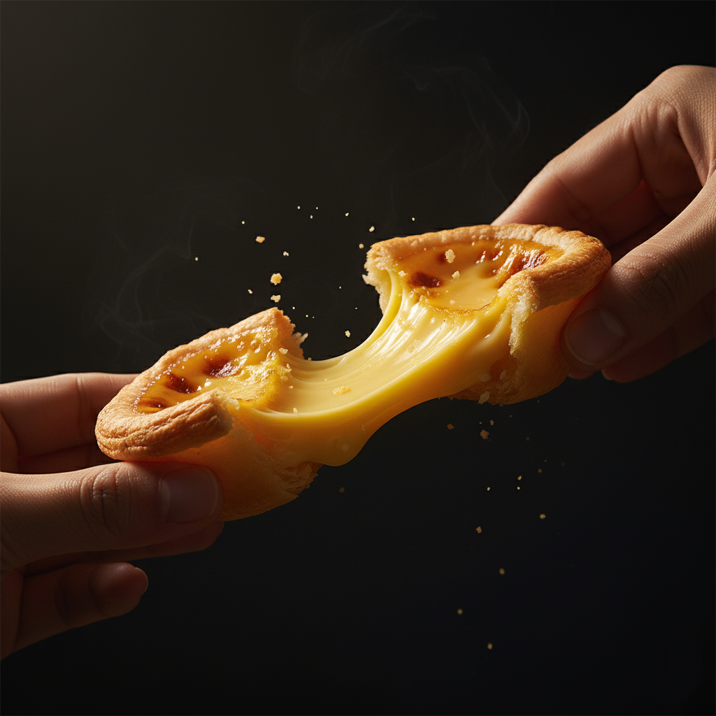 Stretchy molten egg tart filling